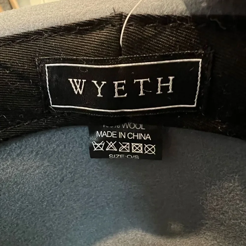 Anthropologie Wyeth Adrian Charcoal Slate Grey Wide Brim Rancher Hat Brand New